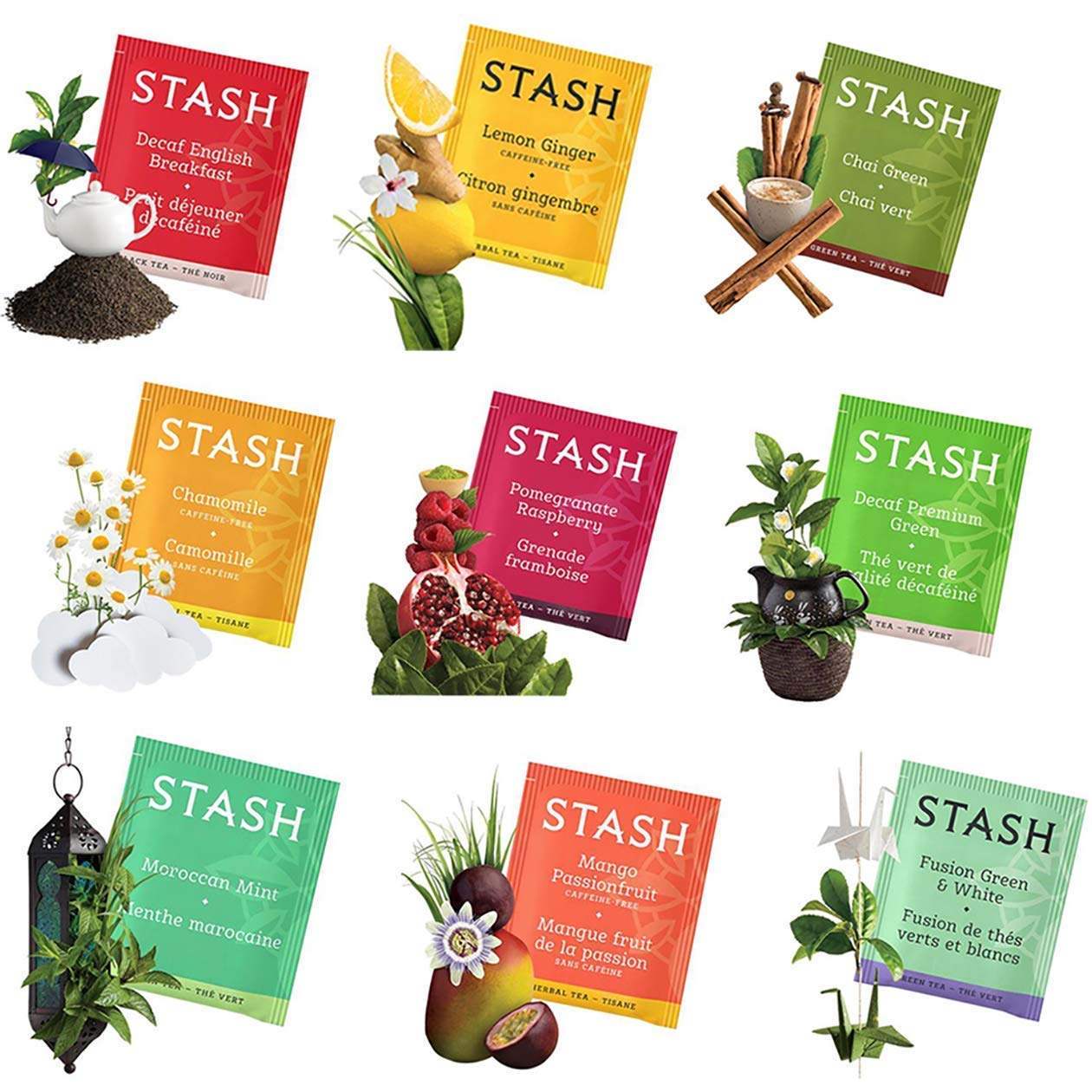 Stash Tea Bags Sampler Assortment (52 Count) 30 Different Flavors Gifts for Her Him Women Men Mom Dad Friends Coworkers Family