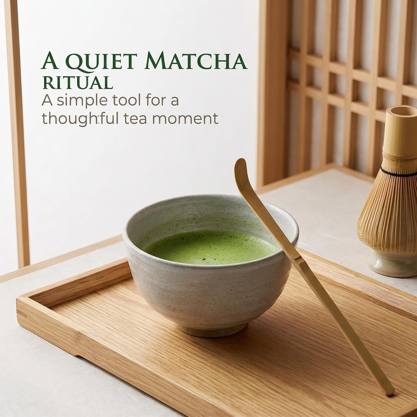 Japanese Bamboo Matcha Scoop - 18cm Brown Traditional Tea Ceremony Spoon for Matcha and Coffee | Durable Eco-Friendly Espresso Accessories,Tea Ceremony Supplies, Coffee Scoops
