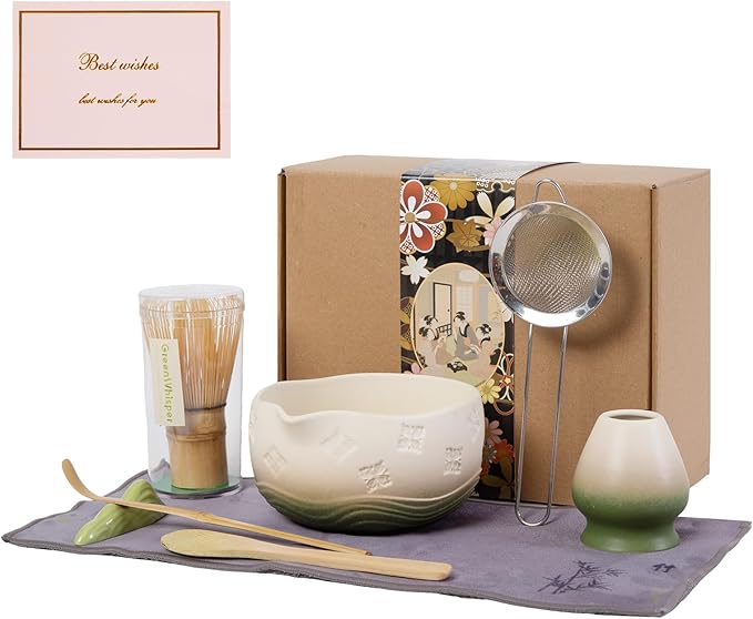 Matcha Whisk Set - Traditional Bamboo Chasen with Bowl, Complete Matcha Tea Making Kit & Starter Too