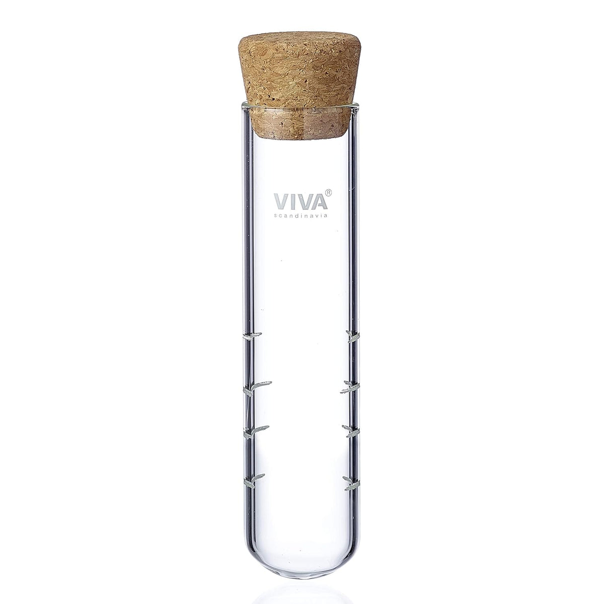 VIVA Travel Glass Tea Infuser Tube with Cork Lid - For Brewing Tea On The Go