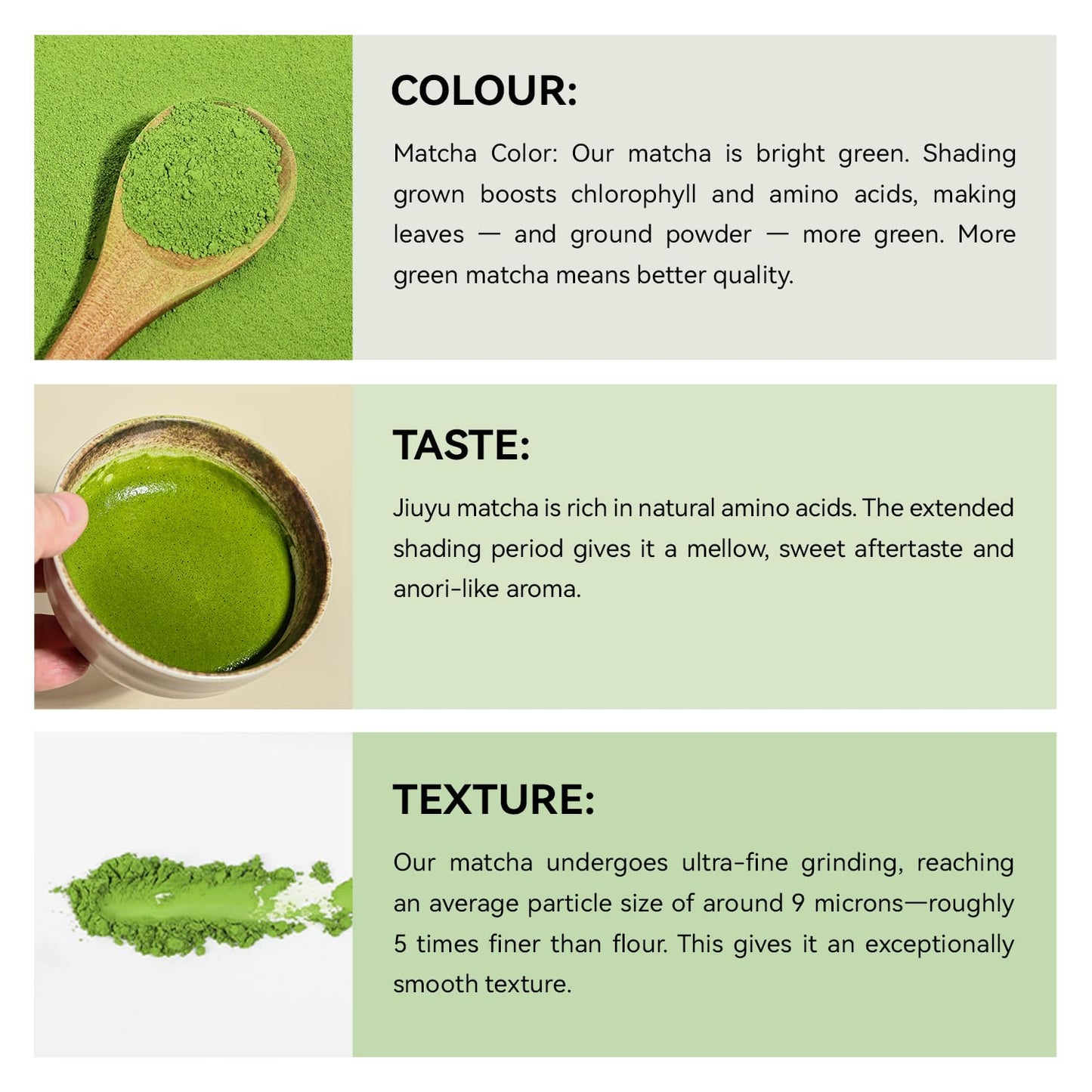 Organic Matcha Green Tea Powder First Harvest Ceremonial Grade 100% Pure Premium Matcha for Drinking and Latte No Additives 3.53oz(100g) Jiuyu
