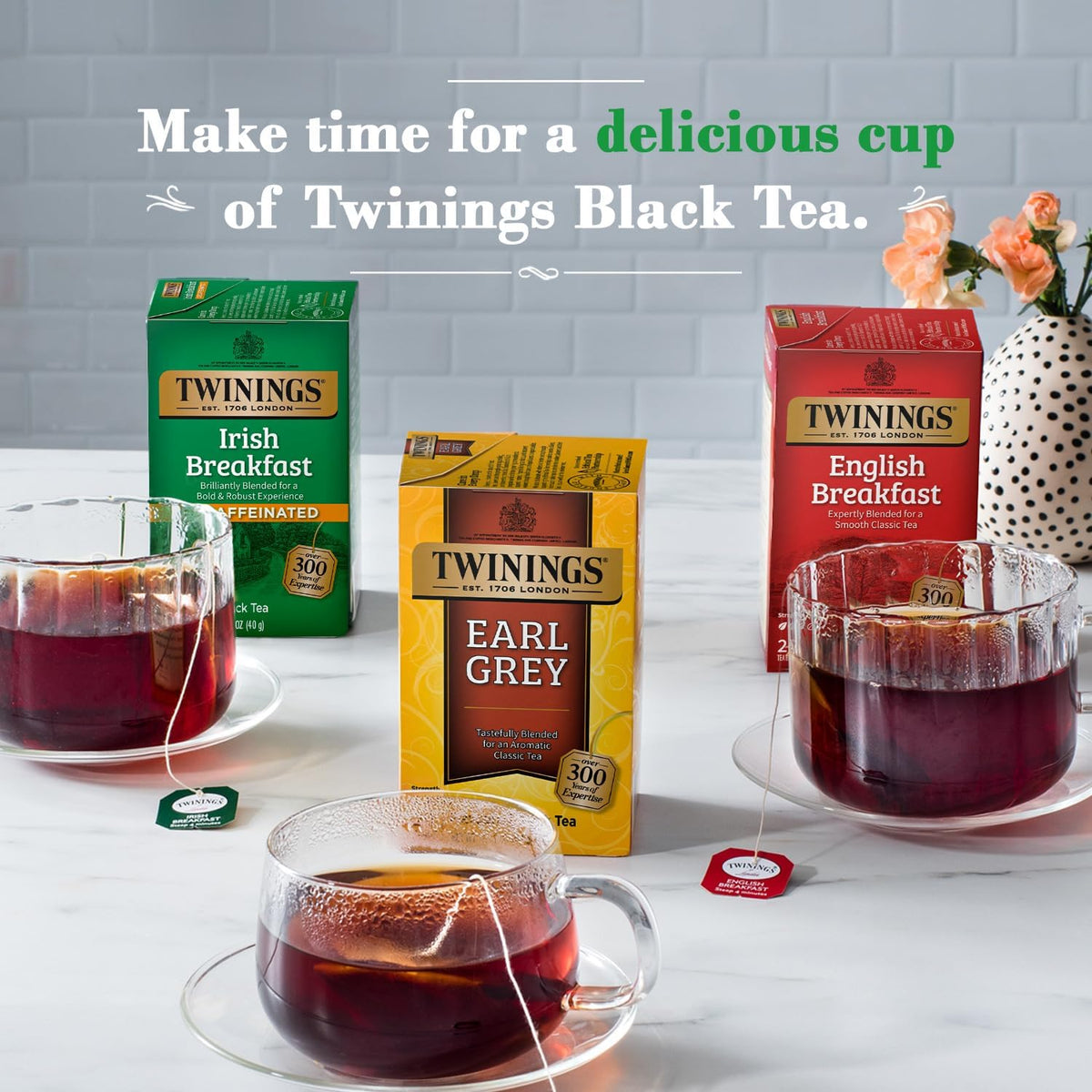 Twinings Irish Breakfast Decaf Black Tea 2-Pack, 20 Count Ea