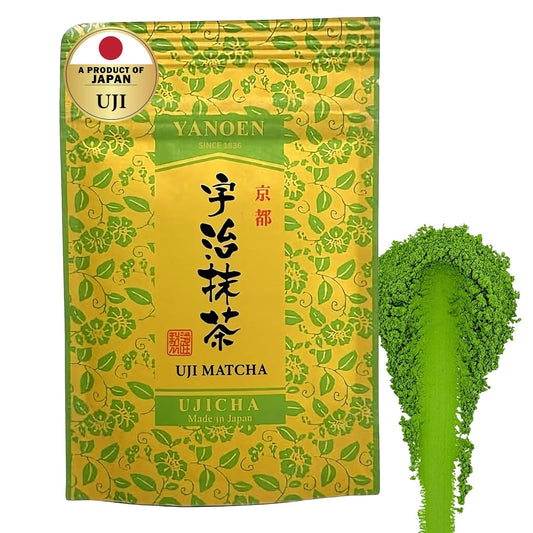 Ceremonial Grade Uji Matcha Powder - Stone-Ground from Kyoto Japan, Umami-Rich for Tea Ceremony Vibrant Green (1.06oz/30g) Zero Sugar Vegan 0