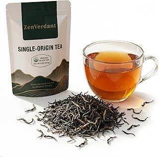 ZenVerdant USDA Organic Lapsang Souchong Black Tea 8oz, World’s Original Black Tea, Natural Smoky & Sweet Longan Flavor, Loose Leaf in Resealable Bag