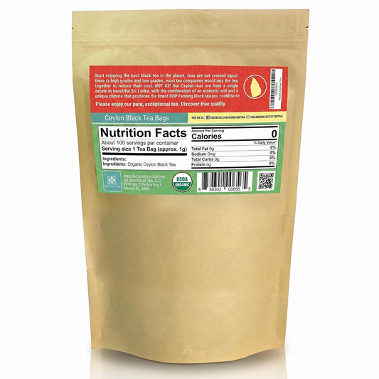 Secrets of Tea English Breakfast Ceylon Black Tea, 100 Ct