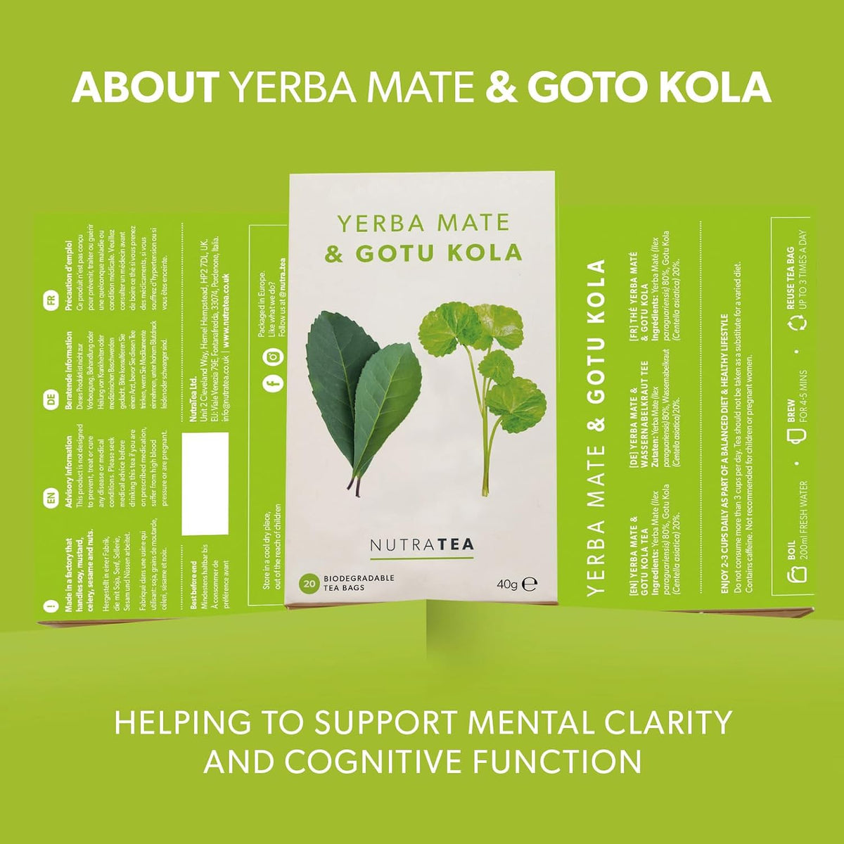 Nutra Tea - Yerba Mate & Gotu Kola - Yerba Mate Tea