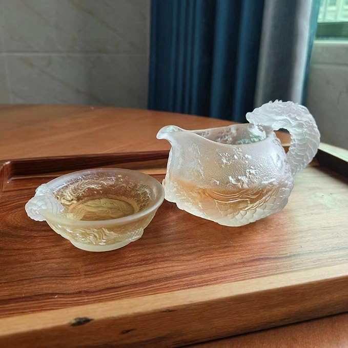 Chinese Gongfu Tea Set Gift Box, Tradition Pure Hand Firing, Chinese Dragon Shape, Suitable for Office, Home, Gift in Mother's Day