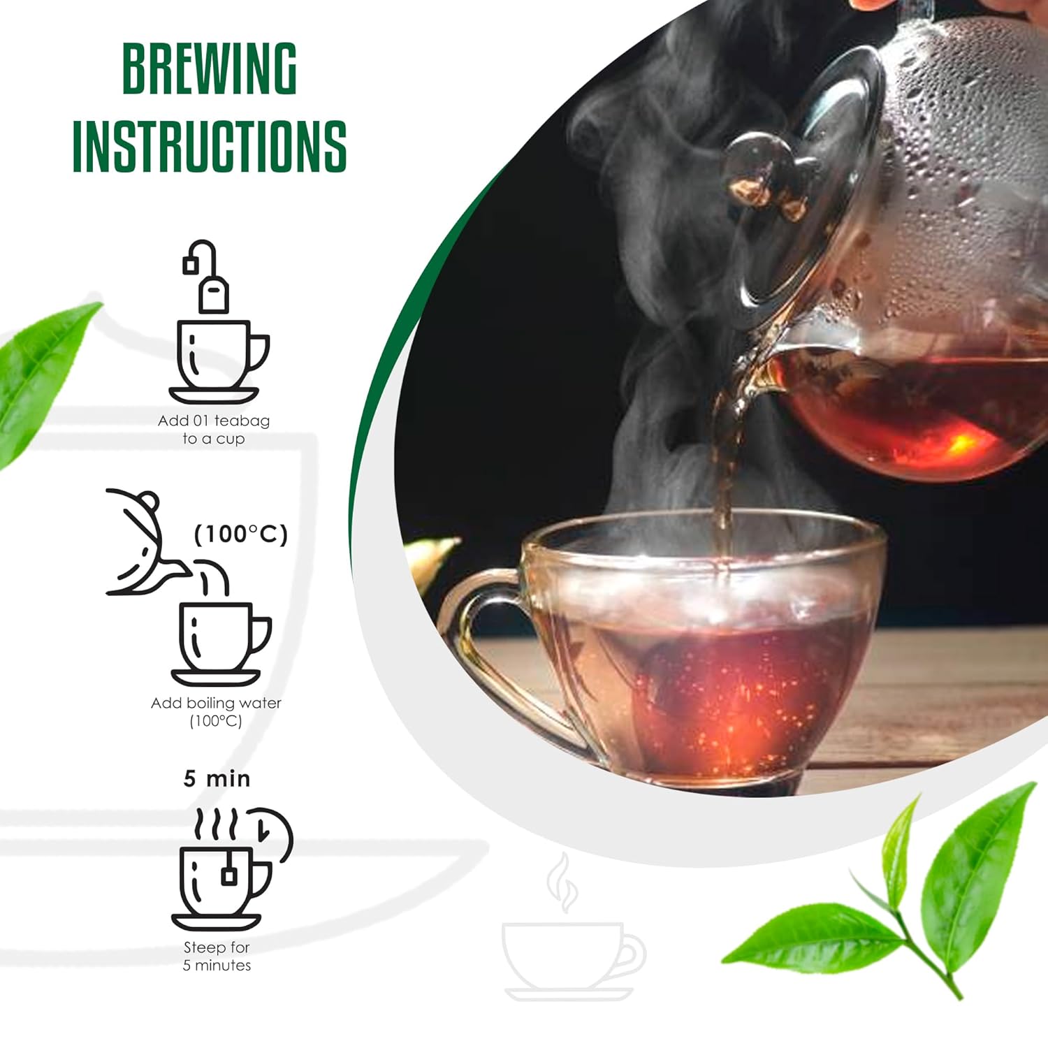 True Organic Premium Ceylon Black Tea |100 Count Tea Bags | USDA Organic & Kosher Certified |100 Envelop Organic Black Tea Bags for Your Home & Cafe.