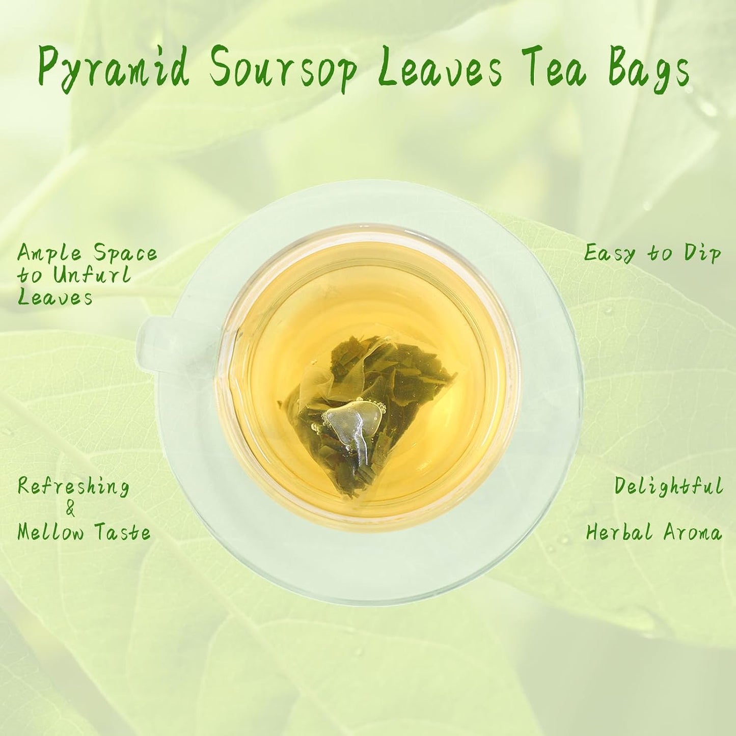 Jarteela - Soursop Tea Bag, 60 Ct, Pure Graviola Tea Soursop Leaves Teabags | Pure soursop leaves tea, supports gentle digestion and helps maintain healthy-looking skin. Caffeine-free, Non-GMO