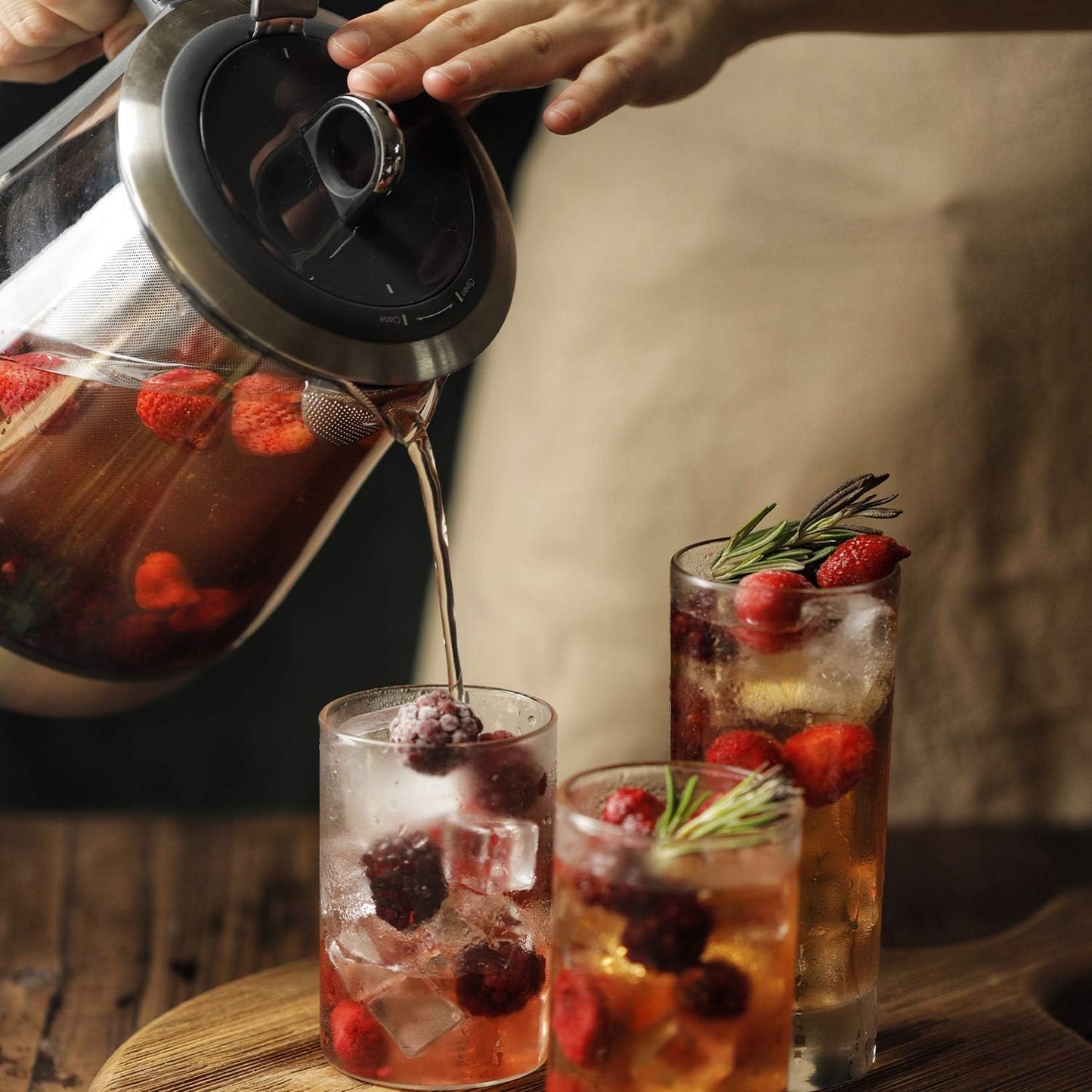 BUYDEEM K2423 Tea Maker, 5 Temperature Settings, Removable Infuser, 1.2L | 316 Stainless Steel, Heat Resistant DURAN® Glass Electric Kettle, Auto Keep Warm