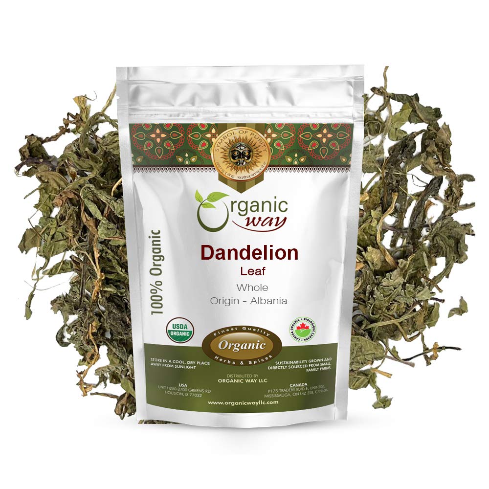 Organic Way Dandelion Leaf Whole - Herbal Tea - Origin - Albania (8 Oz)