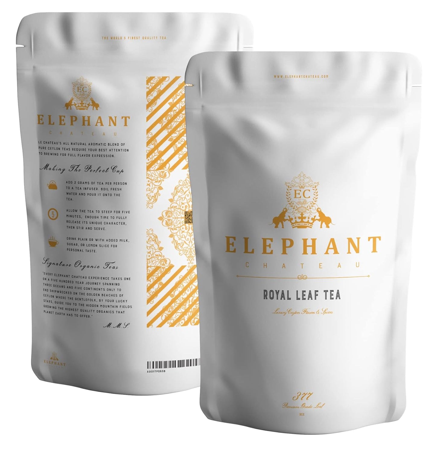 Royal White Silver Needle Tea | 60 Cups Delicious Tea | Freshly Grown in Ceylon | Ceylon Silver Tip White Tea | Luxury Loose Leaf Tea | Elephant Chateau