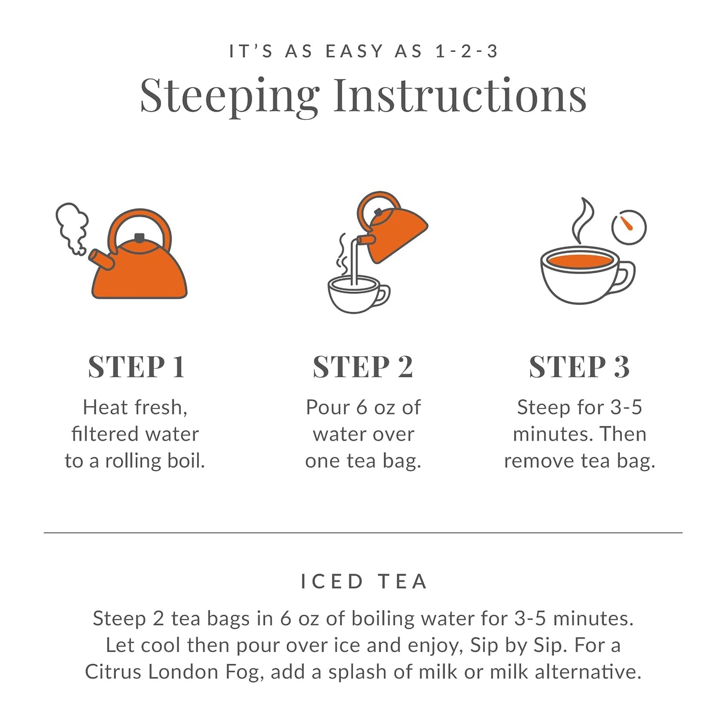 The Republic of Tea All Day Earl Grey Orange Marmalade Black Tea, 36 Count | Naturally Caffeinated. Made for morning or afternoon. Brisk and full-bodied with notes of lively citrus and bright bergamot.