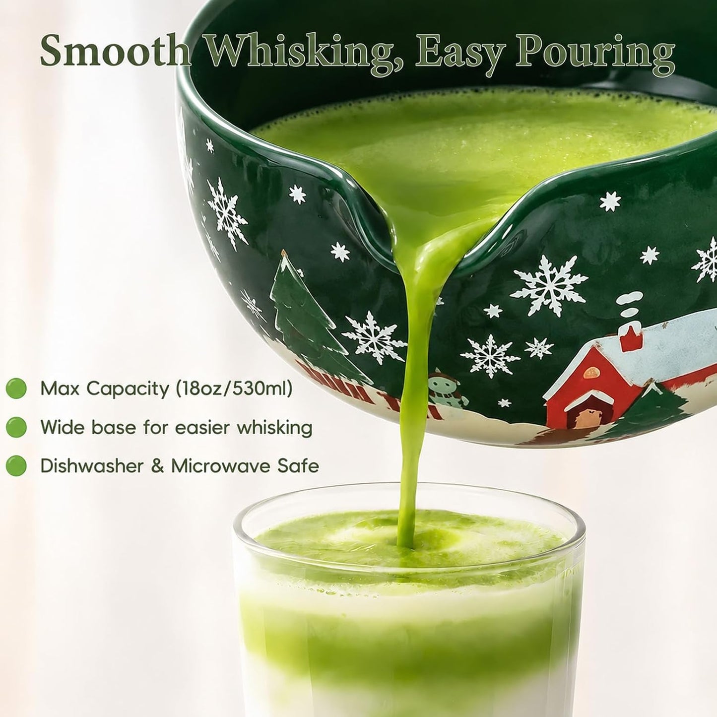 Matcha Whisk Set, Ceramic Matcha Set Includes Bowl &amp; Holder, Bamboo Whisk (Chasen), Scoop, Spoon and Sifter, 6Pcs Matcha Kit Covers Everything Needed for Making Matcha