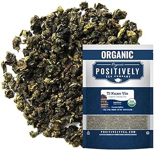 Organic Positively Tea Company, Ti Kuan Yin, Oolong Tea, Loose Leaf, 4 Ounce