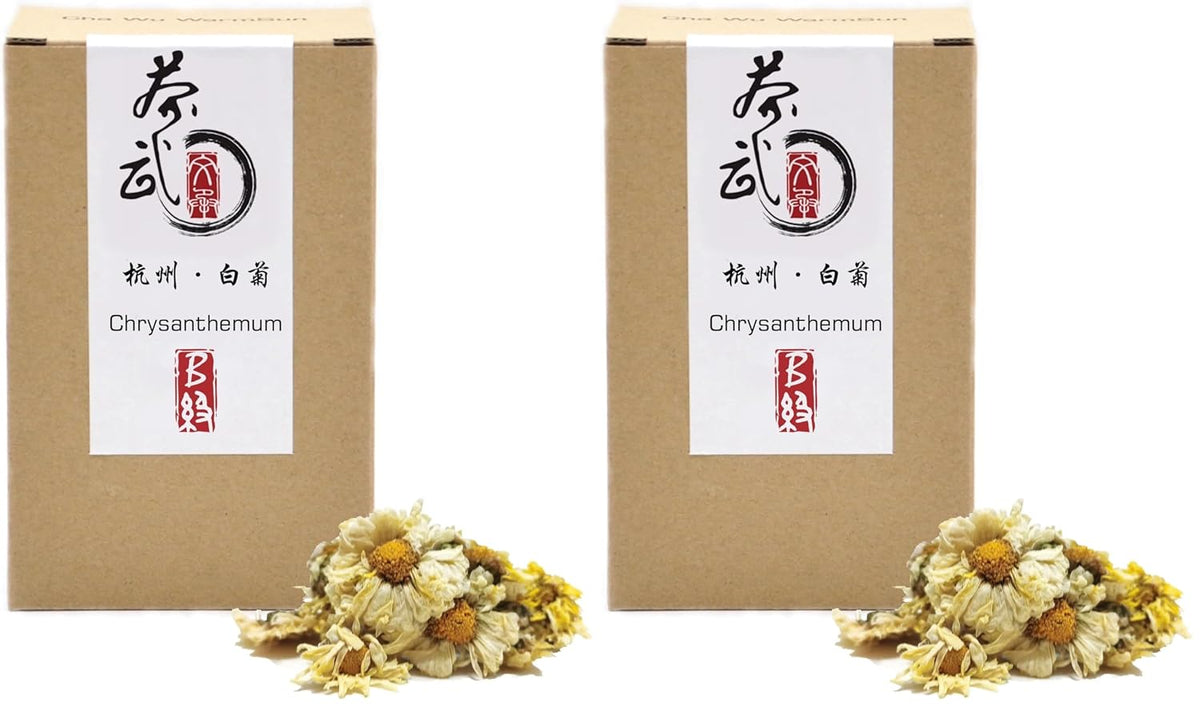 ChaWuWarmSun [B] Chrysanthemum Tea,6oz/170g,HangZhou Bai Ju,White Chrysanthemum Flower,Chinese Herbal Tea (Pack of 2)