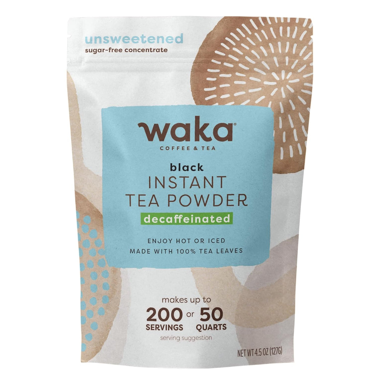 Waka Instant Black Tea Mix, Decaffeinated, Unsweetened, 4.5 oz
