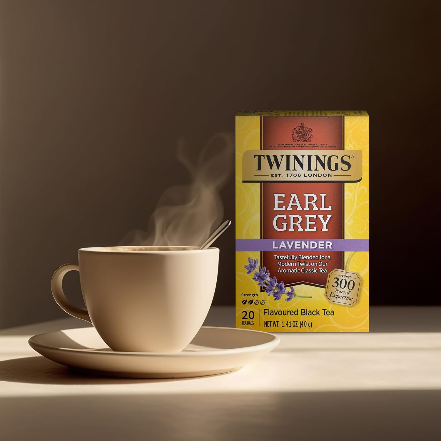 Twinings Earl Grey Lavender Tea 2-Pack – Caffeinated Black Tea Blend, Individually Wrapped Tea Bags, 20 Count Each
