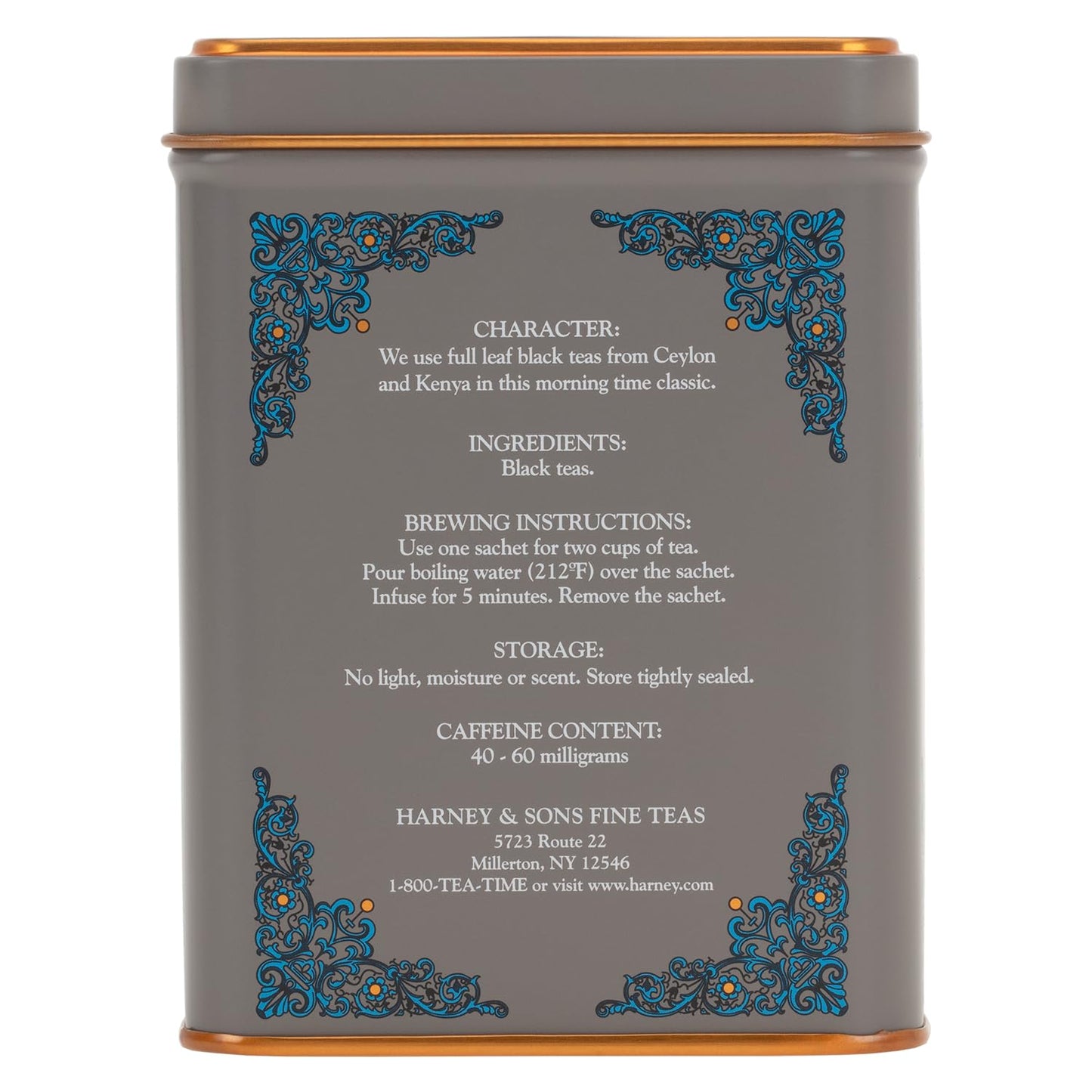 Harney & Sons English Breakfast Tea, Caffeinated, 20ct sachet tin, HT Tea Blends