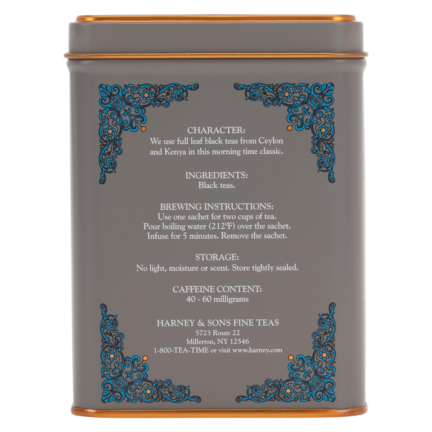 Harney & Sons English Breakfast Tea, Caffeinated, 20ct sachet tin, HT Tea Blends