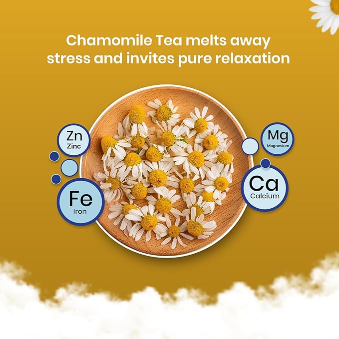 Blue TEA - Chamomile Tea For Sleep - 25 Count - Plant Based Tea Bags, Get a good Sleep, Relaxation, Stress Relief, Caffeine Free - Flower Based