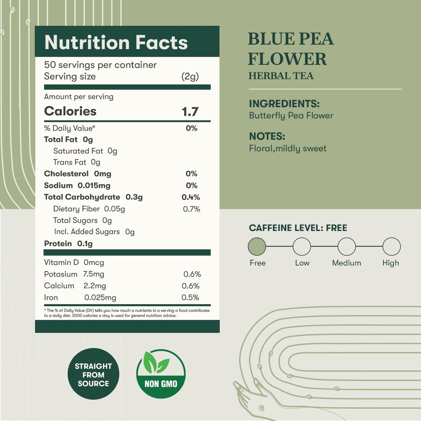 Luxmi Estates Blue Pea Flower Herbal Infusion 25 gm Tin, 0.88 Oz | 25 Cups | Rich in Natural Antioxidants