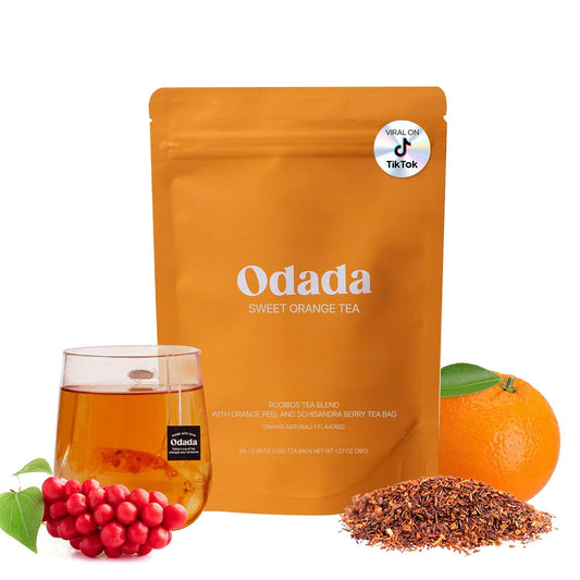 Odada Sweet Orange Tea, Rooibos &amp; Schisandra Blend – Caffeine-Free Citrus Herbal Tea for Hydration &amp; Daily Wellness, Natural Antioxidants, Zero Sugar, 24 Tea Bags