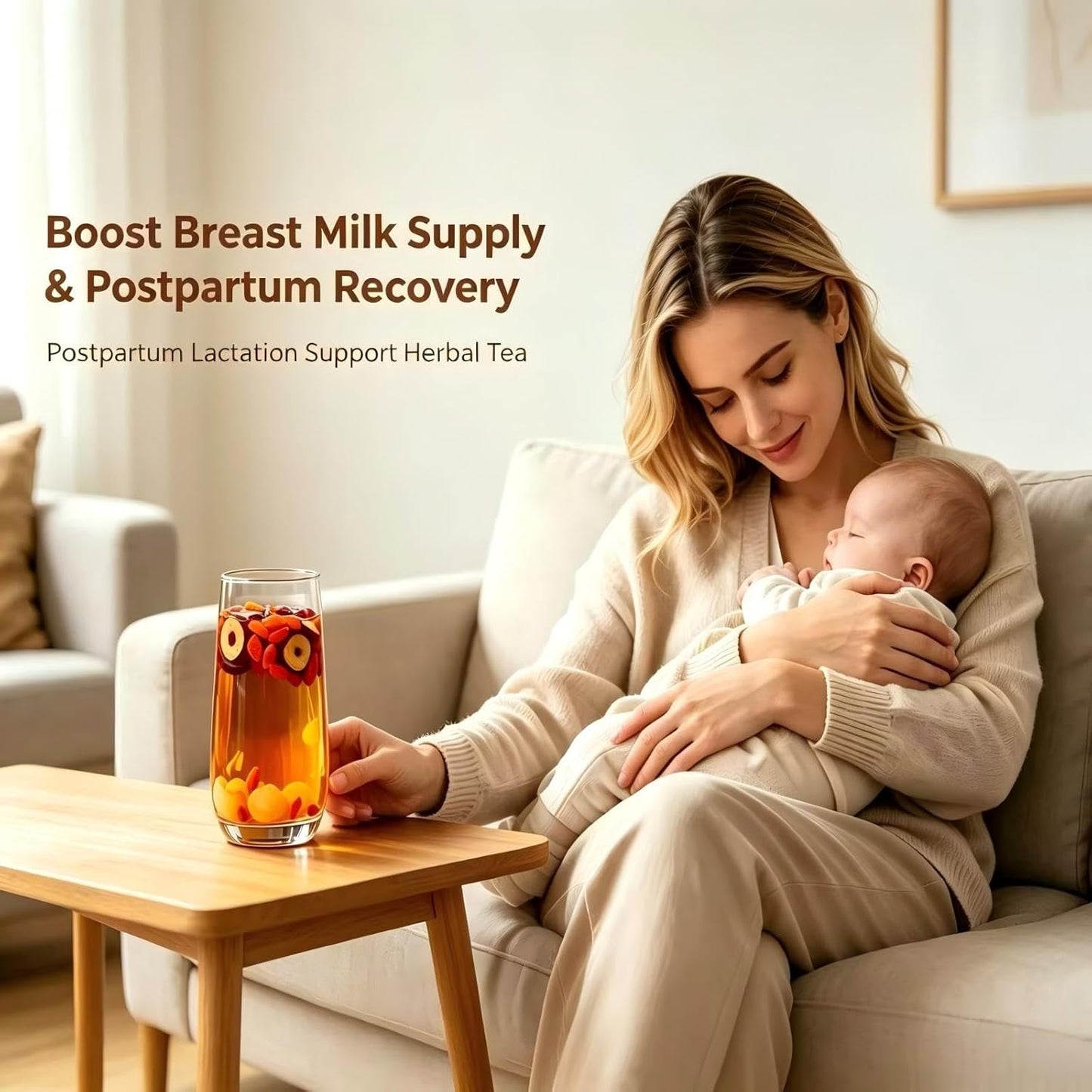 Eastrue Ginger Goji Berry Tea-Traditional Chinese Herbal Tea for Women with Jujube Red Dates,Longan, Supports Pregnancy Nausea Relief & Morning Sickness,Postpartum Essentials & Mothers Milks Lactation Tea,Caffeine Free, Organic,(200g/20Bags)