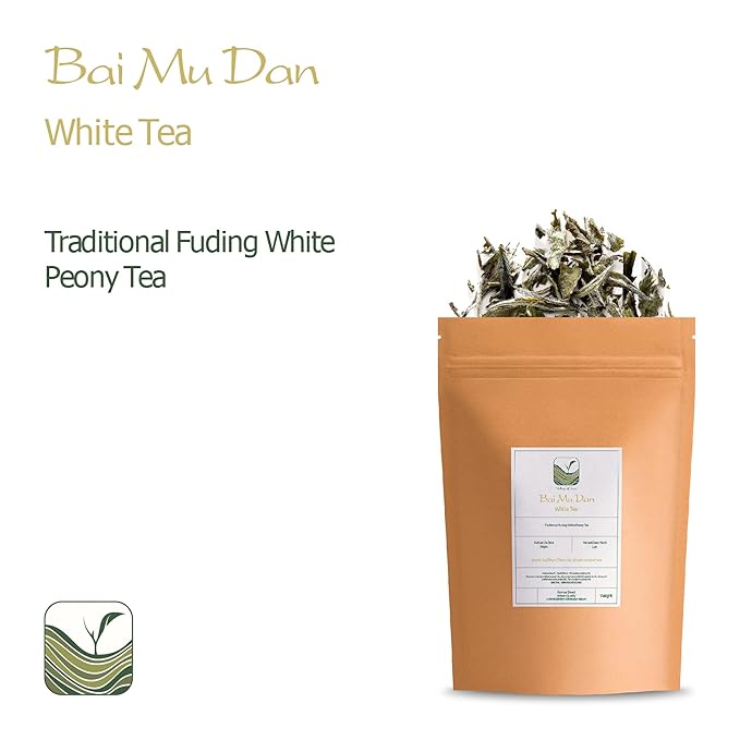 White Peony White Tea - Bai Mu Dan Chinese White Tea - Pai Mu Tan Loose Leaf Tea From China - Baimudan or Paimutan - White Tea Leaves Loose Leaf White Tea Peony Tea White Loose Leaf Tea