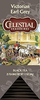 Celestial Seasonings Black Tea, Victorian Earl Grey, Contains Caffeine, 25 Tea Bags (Pack of 6)