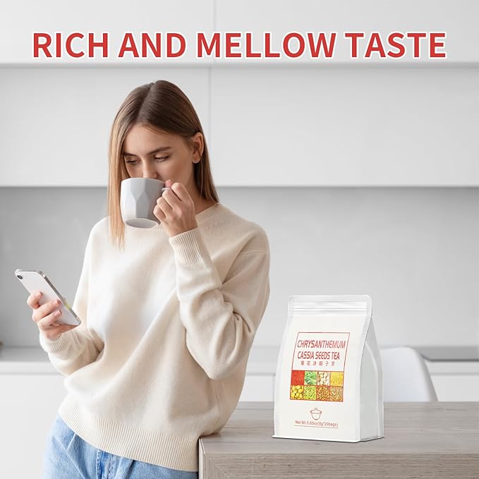 Chrysanthemum Cassia Seeds Tea Bags(160g, 8gX20Bags), Honeysuckle, Chinese wolf-berry, Sweet-scented Osmanthus