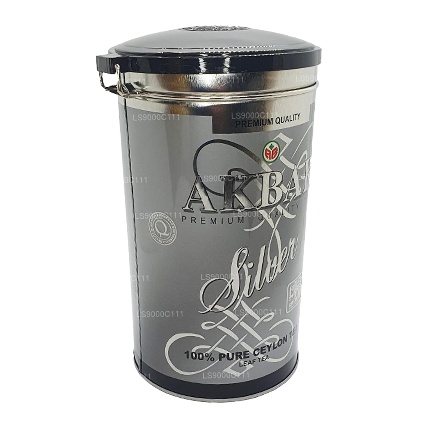 Akbar 100% Pure Ceylon Leaf Tea Tin (Silver - 300g)