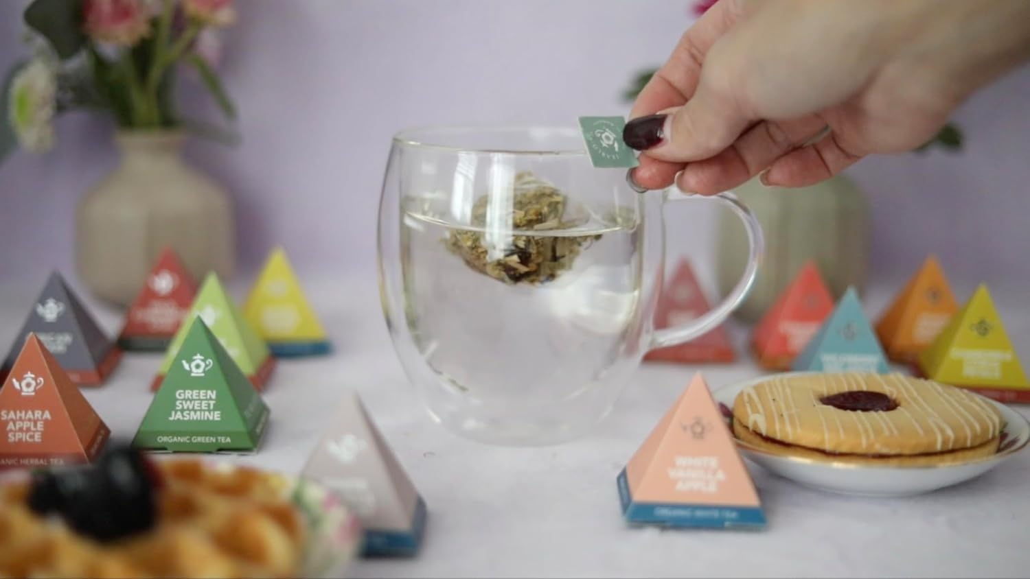 Teabloom - World's Finest Pyramid Tea Collection, 24 Varieties of USDA Certified Organic & Kosher Teas - Black Tea, Green Tea, White Tea, Oolong Tea, and Herbal/Fruit Tea Blends