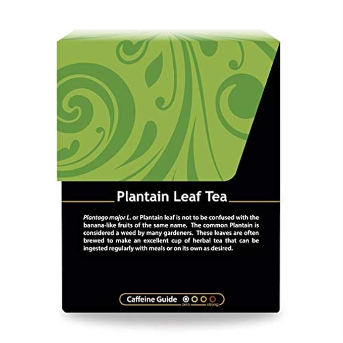 Buddha Teas - Plantain Leaf Tea - Herbal Tea - Promotes Digestive & Respiratory Health - Clean Ingredients - Caffeine Free - OU Kosher - Gluten Free - 18 Tea Bags (Pack of 1)