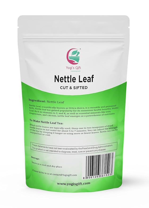 Stinging Nettle Leaves Dried 1 Lb | Cut and Sifted | Loose Nettle Leaf Herb Bulk | Non- Gmo, Ethically sourced | By Yogi's Gift®