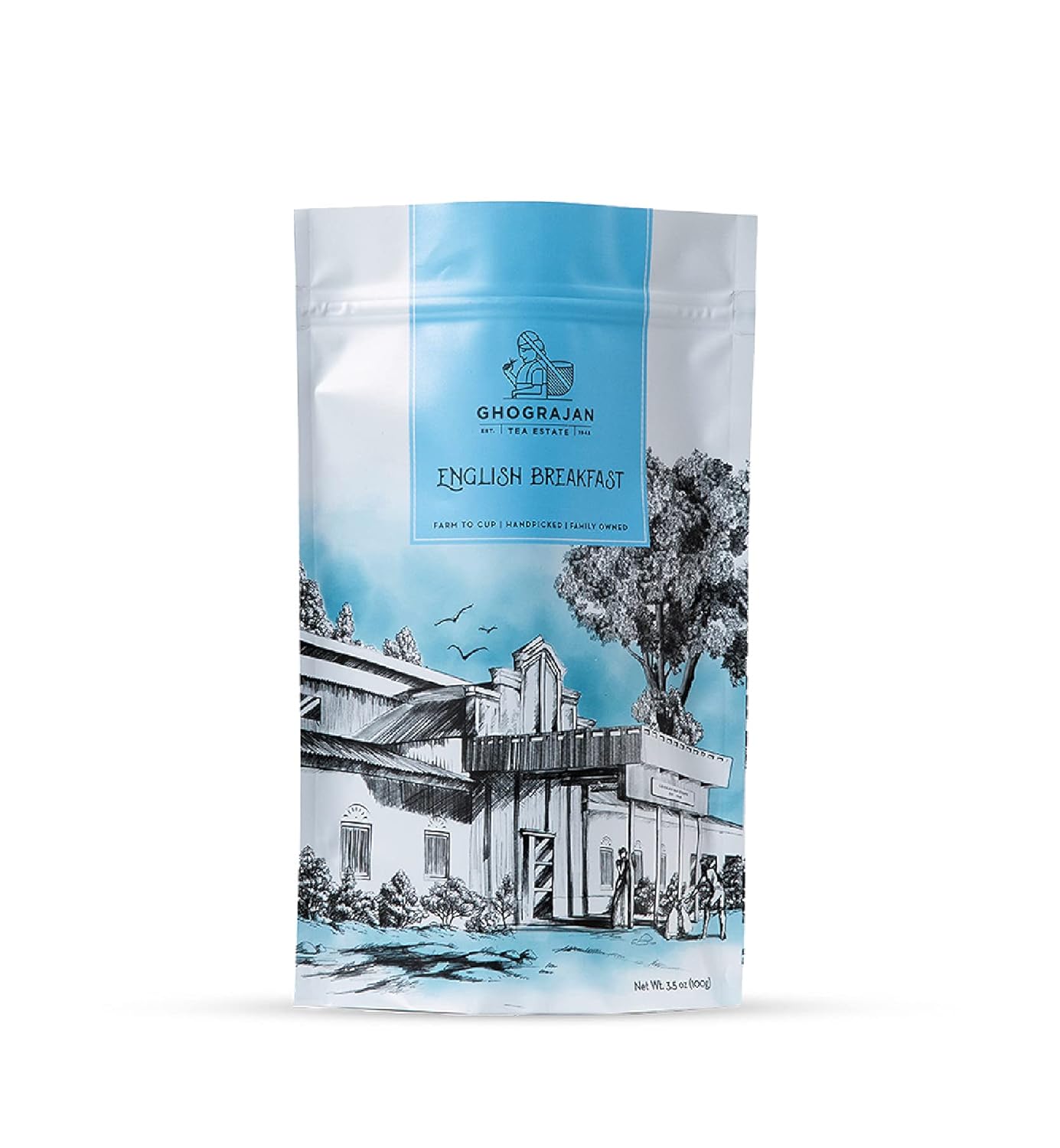 English Breakfast Loose Leaf Black Tea (200+ Servings) - Fresh Harvest - Strong Full Bodied Whole Leaf Assam Black Tea - Farm2Cup from 5th Generation Tea Farm - Bulk Pack - 1 Pound Sealable Pouch