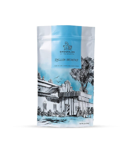 English Breakfast Loose Leaf Black Tea (200+ Servings) - Fresh Harvest - Strong Full Bodied Whole Leaf Assam Black Tea