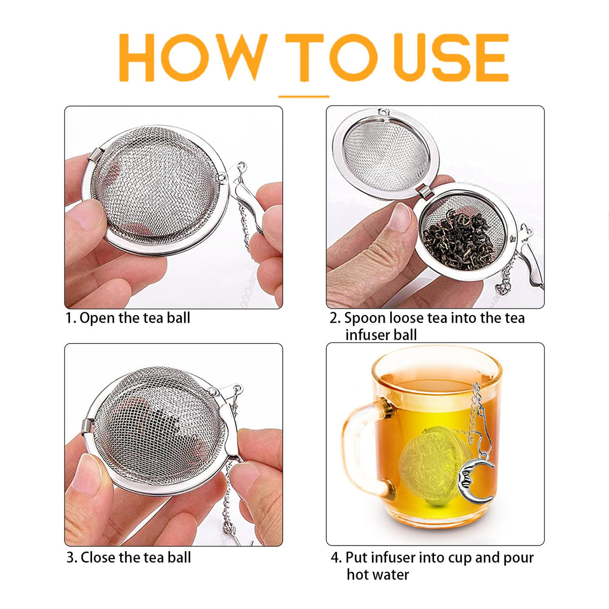 TeaSanavie 2-Pack Celestial Tea Infuser – Live by the Sun, Love by the Moon Loose Leaf Tea Steeper– 304 Stainless Steel