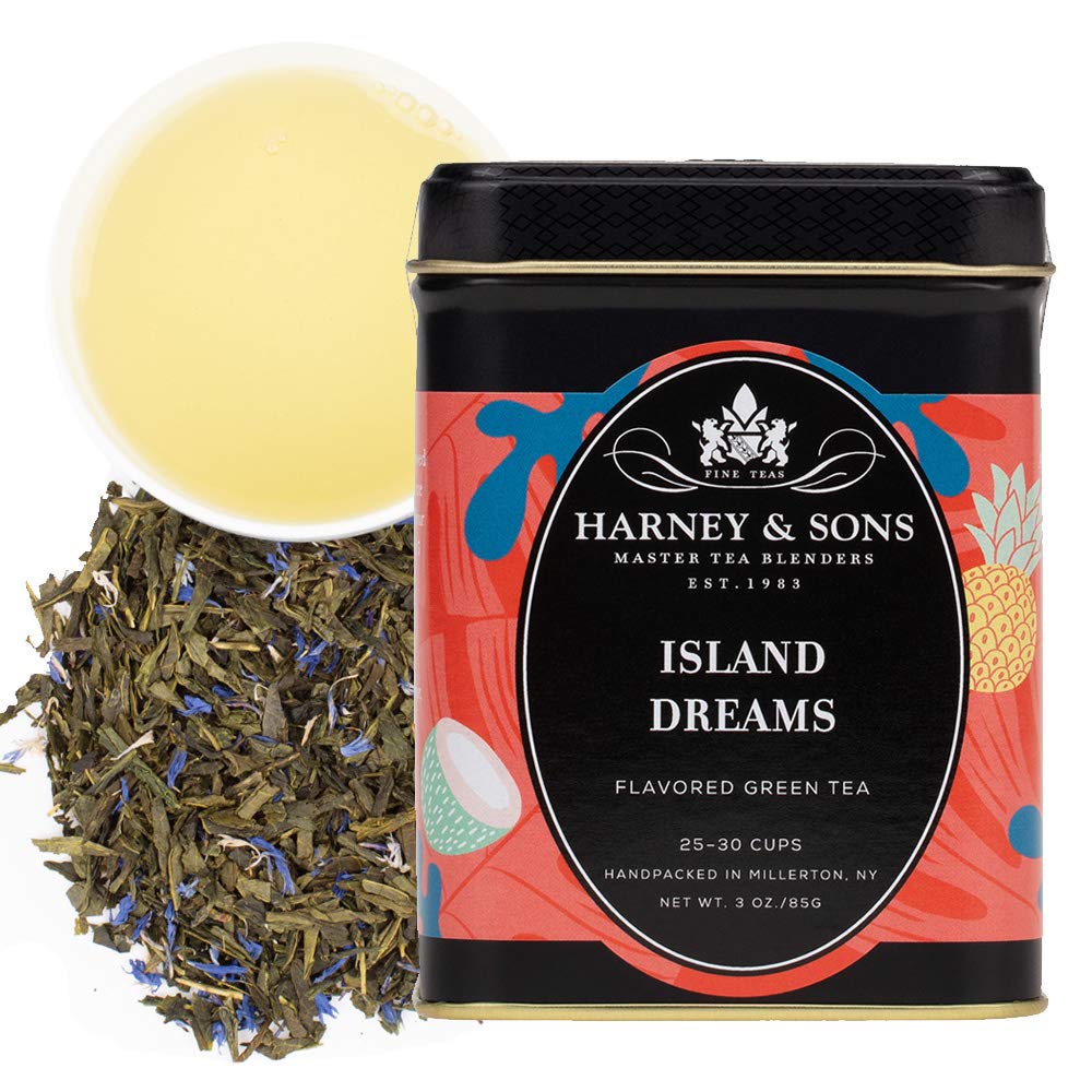 Harney & Sons Island Dreams, 3oz Loose Leaf Green Tea w/ Coconut