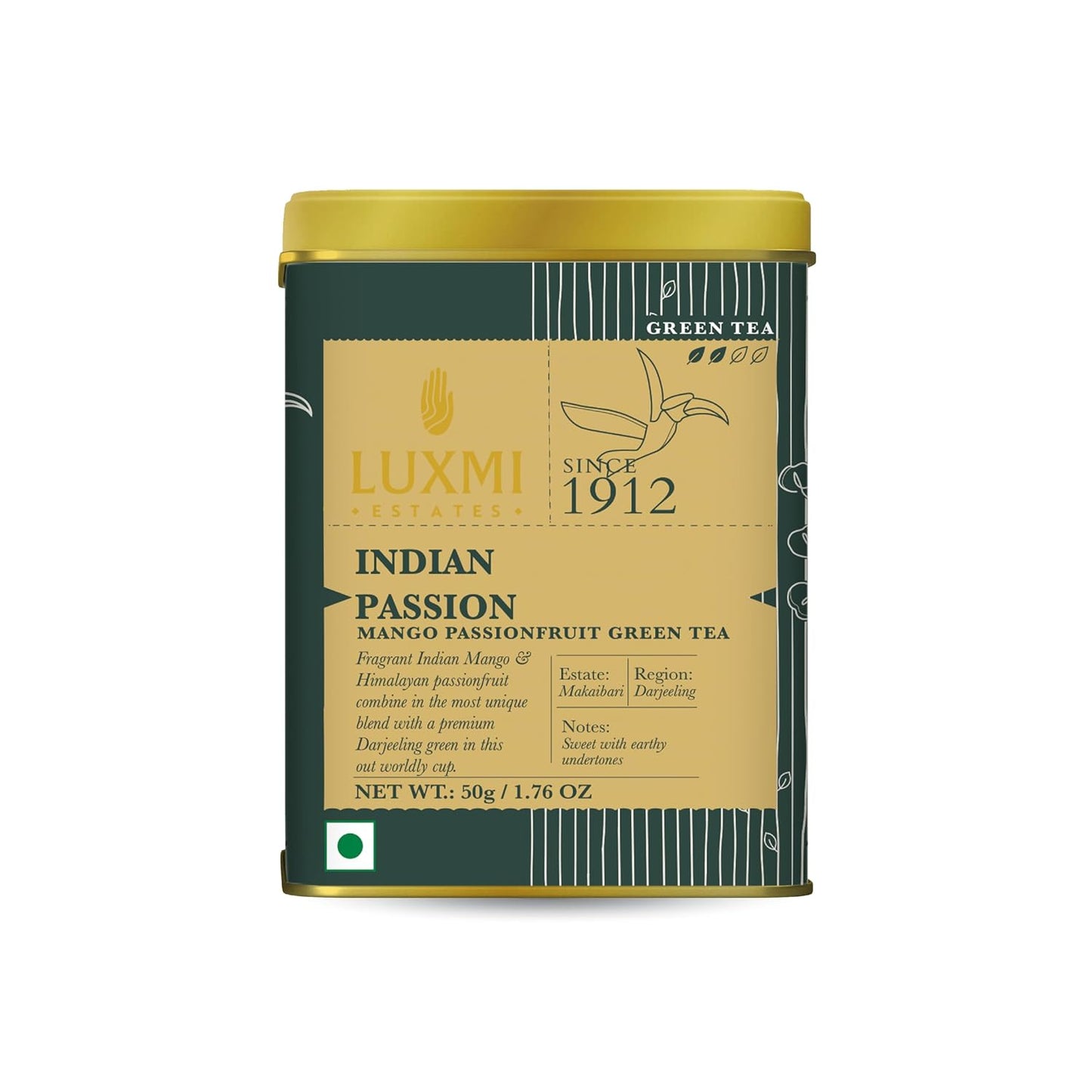 Luxmi Estates - Indian Passion 50g, 1.76 Oz loose tin caddy, Herbal tea