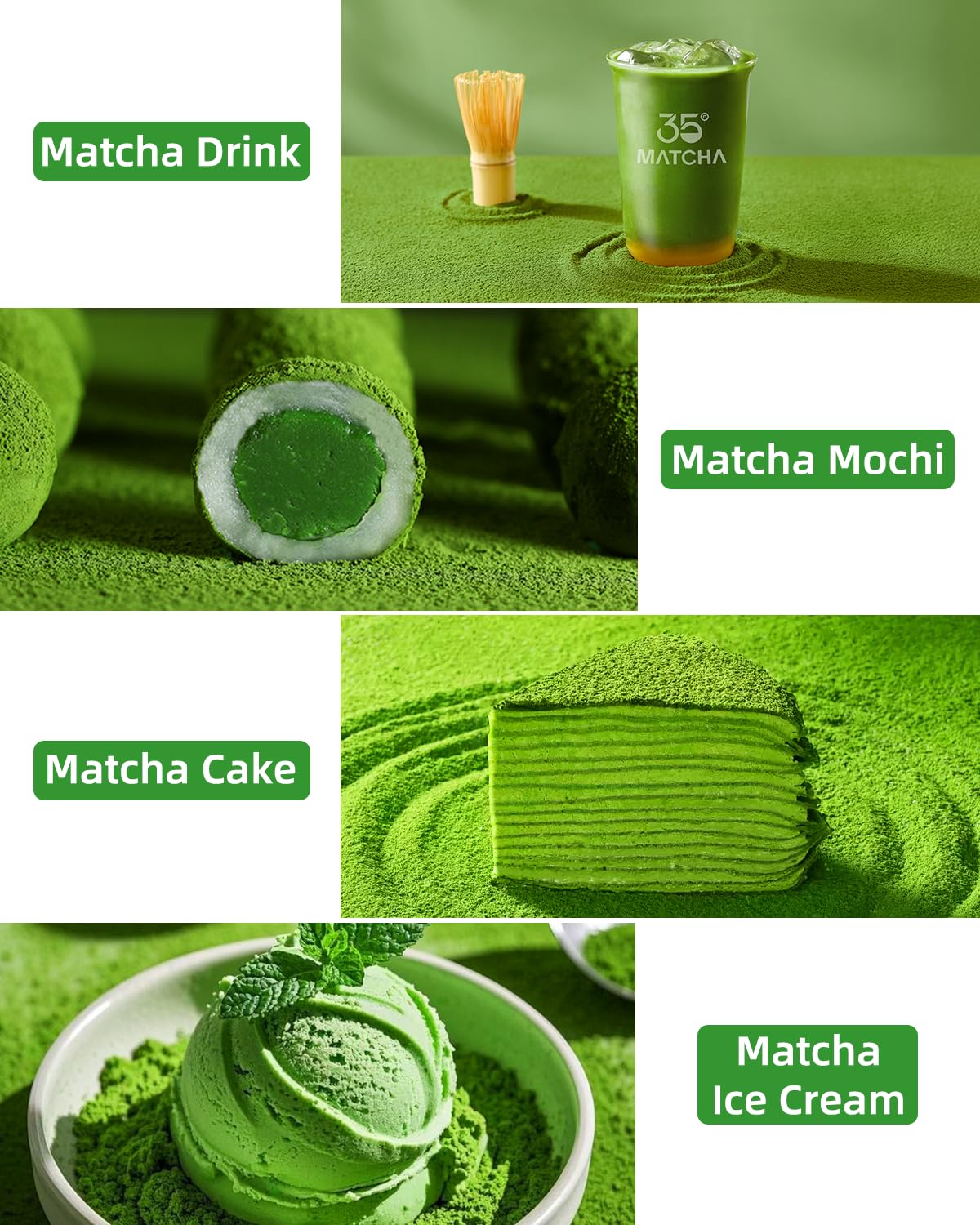 35°N MATCHA Organic Ceremonial Grade Matcha Green Tea Powder – Smooth, Vibrant Green, Low Bitterness, First Harvest, Ideal for Matcha Lattes & Usucha, USDA Certified (40g / 1.4oz)-White Tin