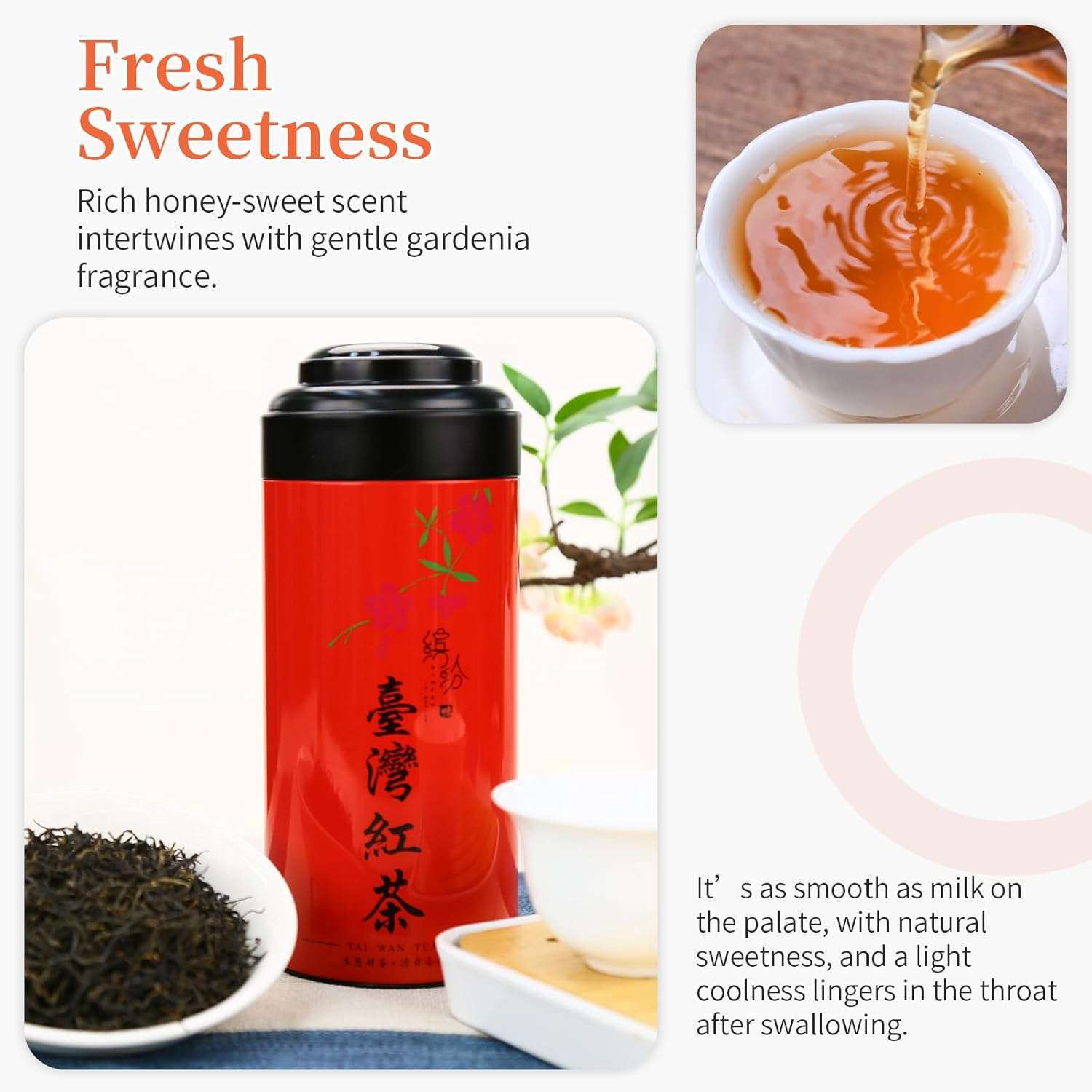 CHADUO Taiwan Honey Black Tea Loose Leaf Chinese Taiwan High Mountain Black Tea Leaves 100g/3.53oz Grade AAA With Natural Honey Aroma 红茶 台湾红茶 台湾茶