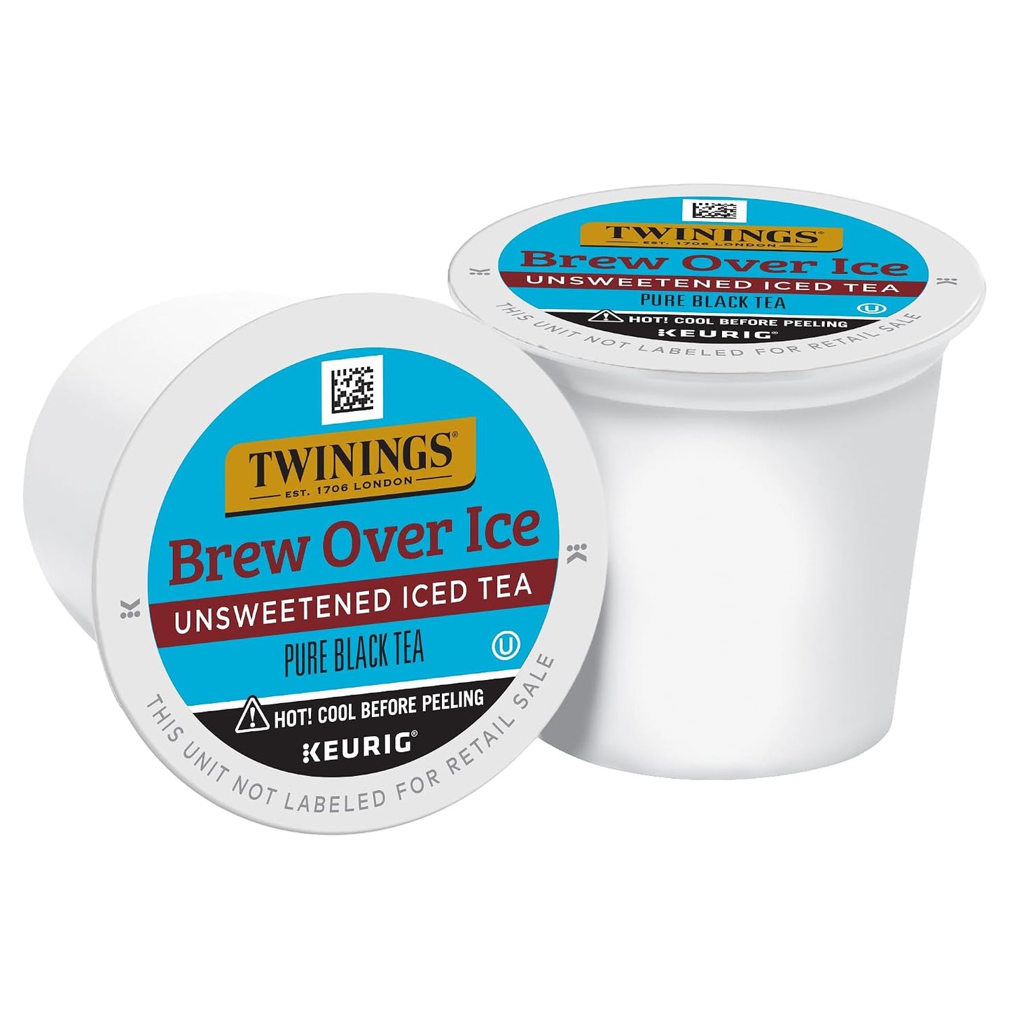 Twinings Brew Over Ice Unsweetened Black Iced Tea K-Cups 24 CT Box (1 Pack) | Refreshing, Smooth, Pure Black Tea, Naturally Caffeinated, 24 Keurig Pods for Single Serve Brewers, Fresh Iced Tea in Seconds