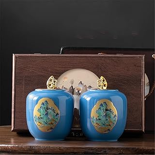 Vintage Ceramic Tea Canister, Sealed Jar for Tea, Loose Leaf & Pu'er-style2