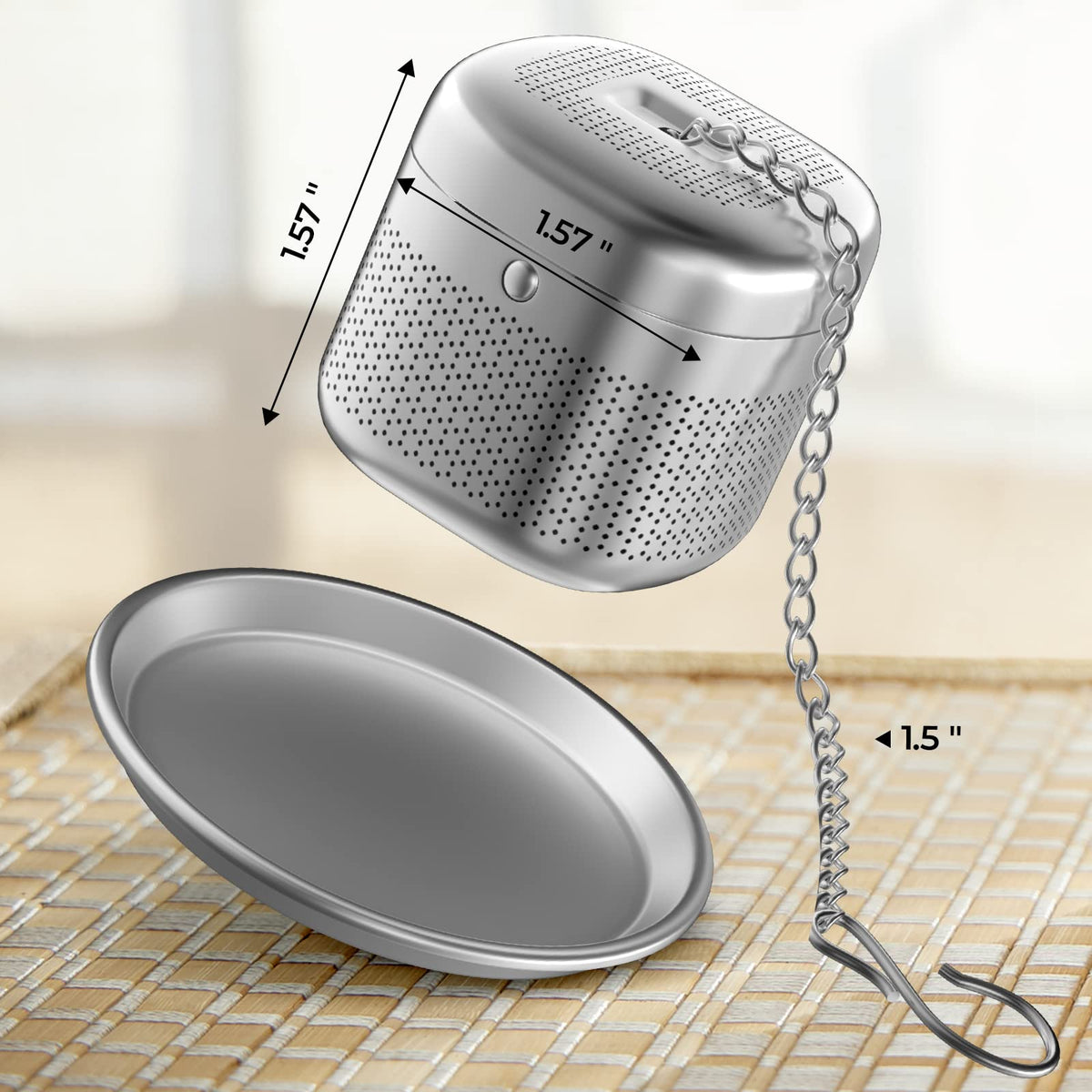 Reinmoson 2 Pack 304 Stainless Steel Tea Infuser for Loose Leaf Tea