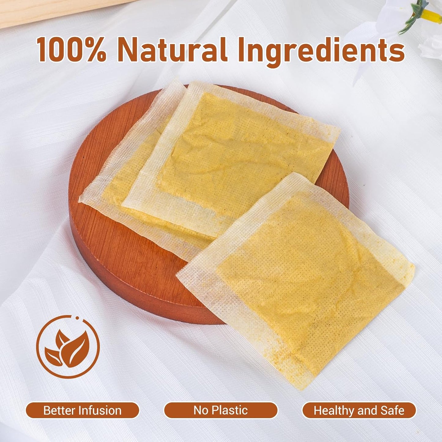 Turmeric Ginger Cinnamon Tea Bag, Natural Ginger Turmeric Herbal Blend Tea | for Promoting Digestion, Boosts Immunity, Caffeine-Free, No Additives (120 Bags/1 Pack）