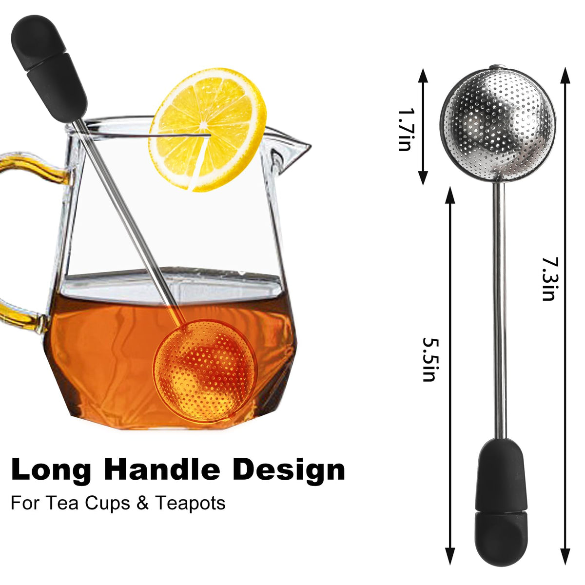 Numola Long Handle Twisting Tea Ball Stainless Steel, 2Pcs