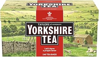 Yorkshire Tea, Red, Black Tea, Pillow Tea Bags, 240 Count (Pack of 1), Refreshing, Satisfying, and Strong, Classic British Breakfast Blend, Caffeinated, Enjoy Hot or Iced, 240 Teabags