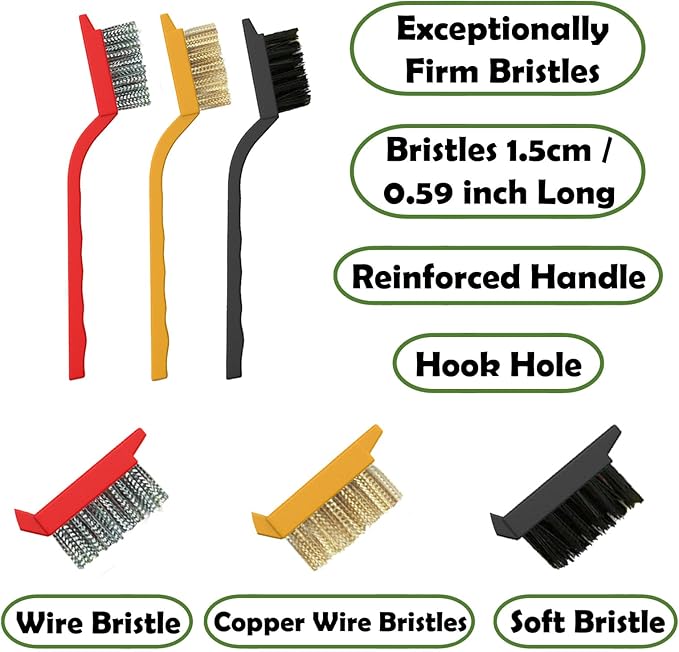 Crevice Cleaning Brush Set, Multi-Purpose Hard Bristle Brushes for Deep Cleaning Kitchen, Bathroom, Grout, Sink, Cup, Teapot, Bottle, Blender