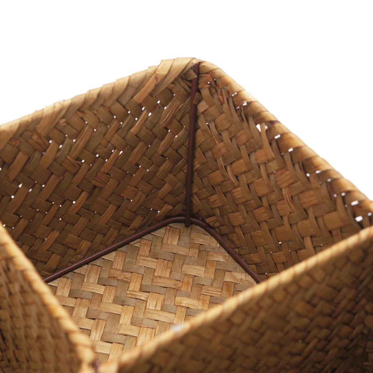 YANGQIHOME Tea Bag/Sugar Packet Holder, Coffee Station Condiment Organizer, Seagrass Storage Basket, Wicker Rattan Divided
